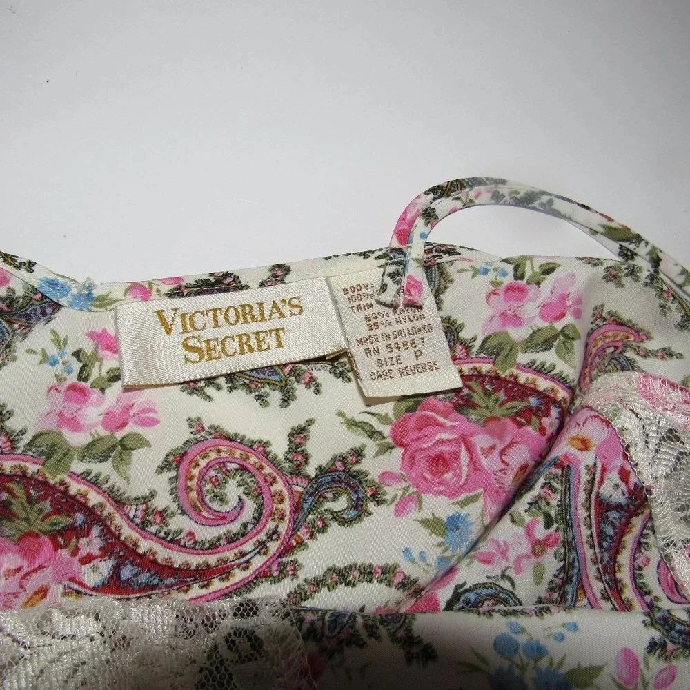 Vntge VICTORIA'S SECRET Floral Slipdress Chemise P